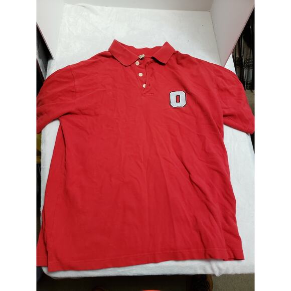 VINTAGE Ohio State Buckeyes Polo Shirt Size Large Tall Mens Red Football NCAA - Picture 1 of 7